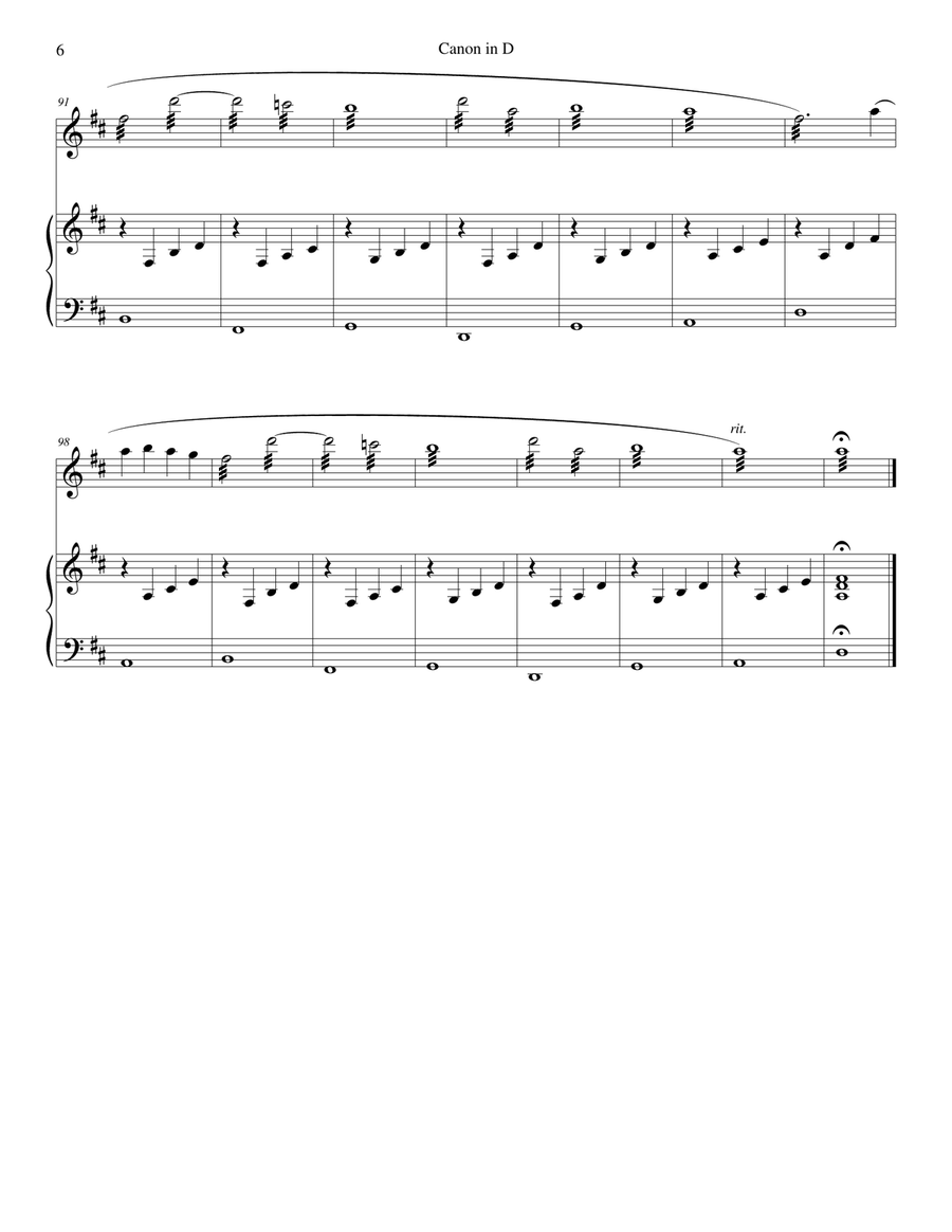 Pachelbel's Canon in D - for xylophone (or marimba) and piano Piano scores gallery preview page 6