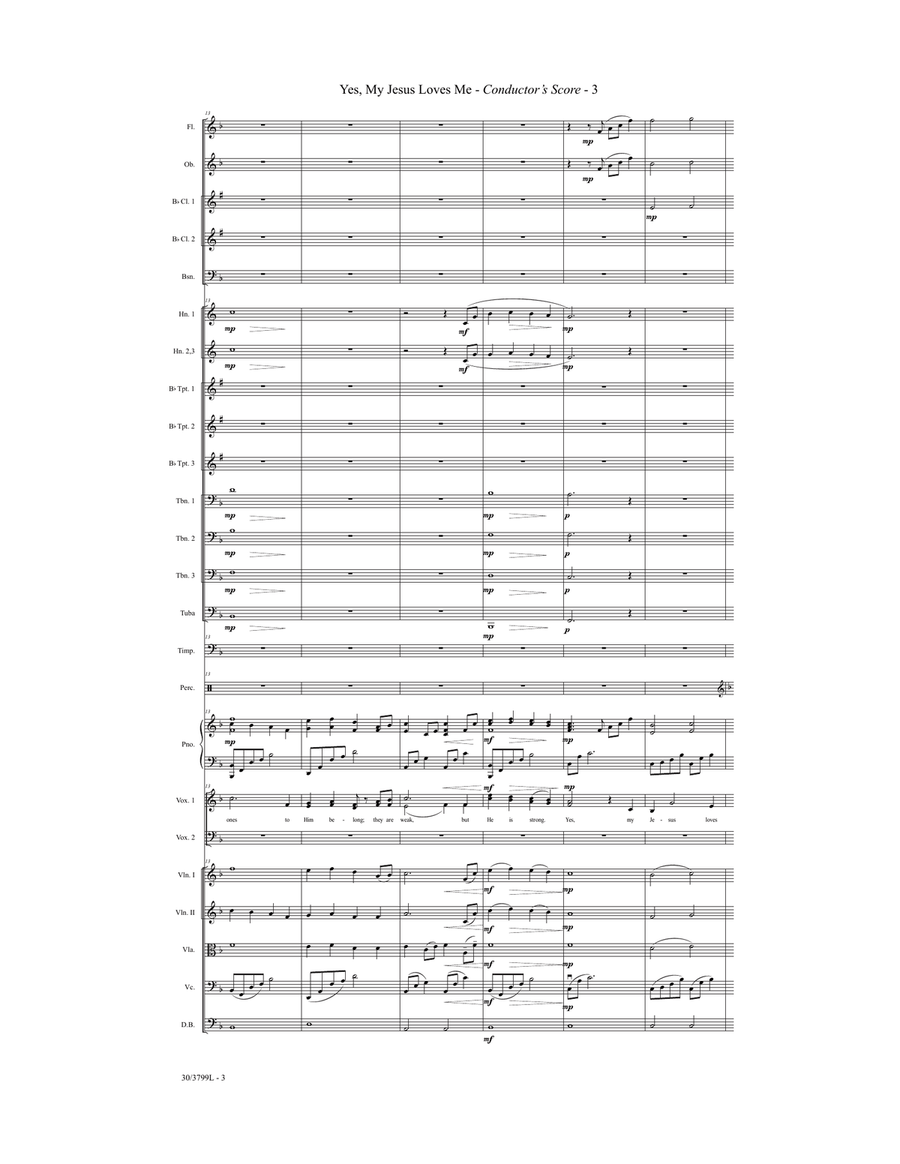 Yes, My Jesus Loves Me - Orchestral Score and Parts (Digital Download) Orchestra scores gallery preview page 3