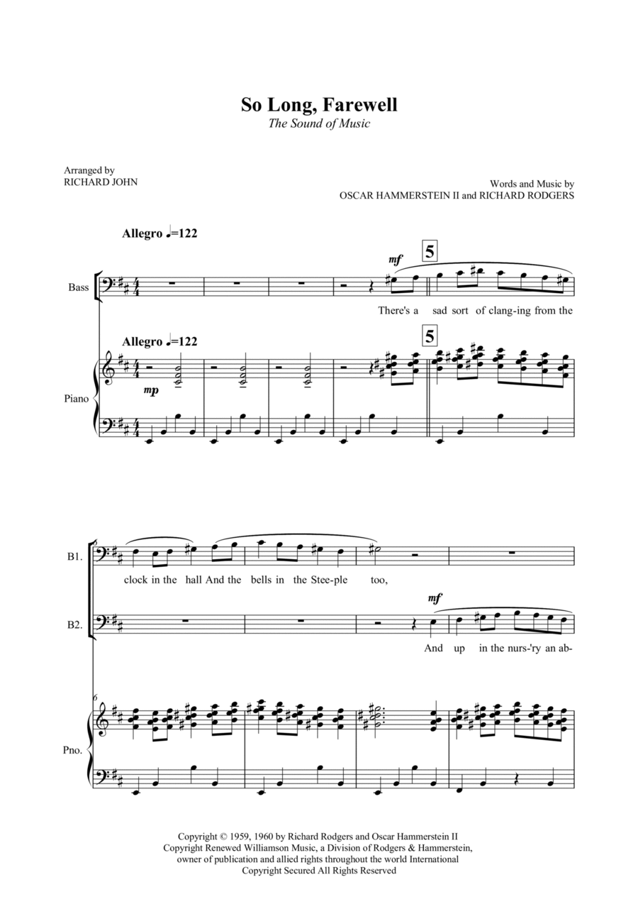 So Long, Farewell TTBB scores gallery preview page 1