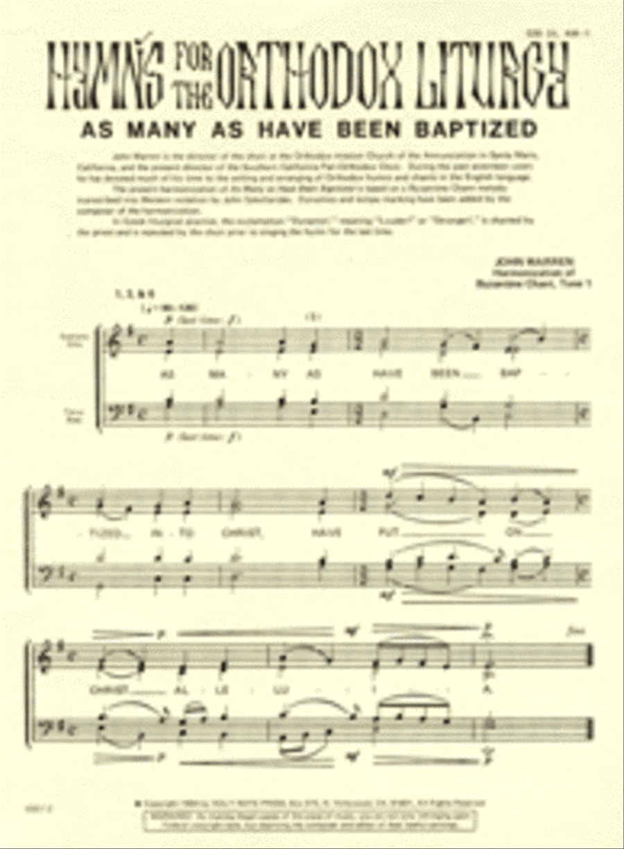 As Many as Have Been Baptized 4-Part scores gallery preview page 1