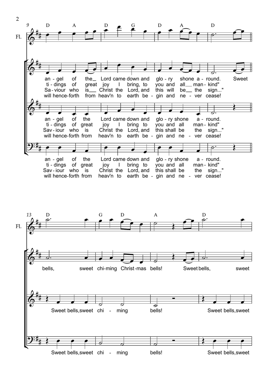While Shepherds Watched - Sweet Chiming Bells 3-Part scores gallery preview page 2
