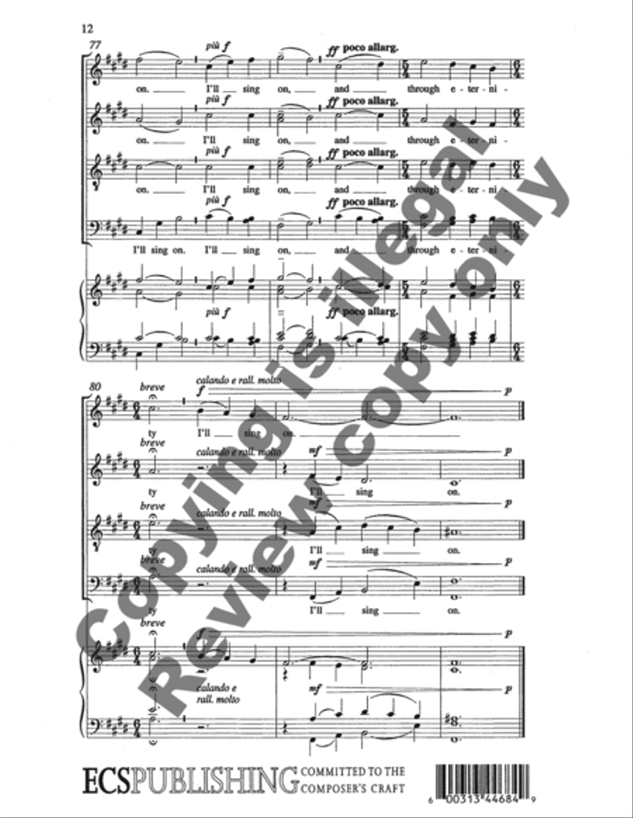 Three American Hymn-Tune Settings: 2. What Wondrous Love is This? 4-Part scores gallery preview page 11