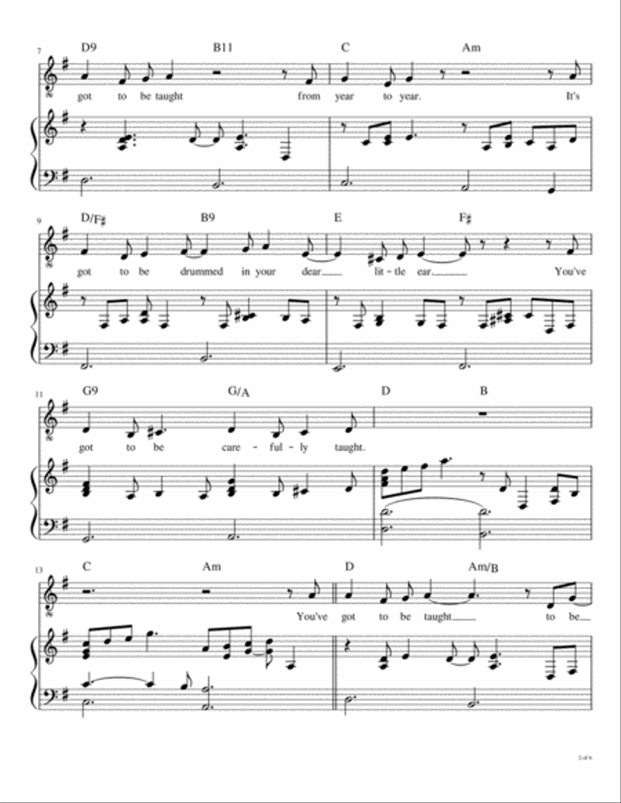 You've Got To Be Carefully Taught Voice scores gallery preview page 3