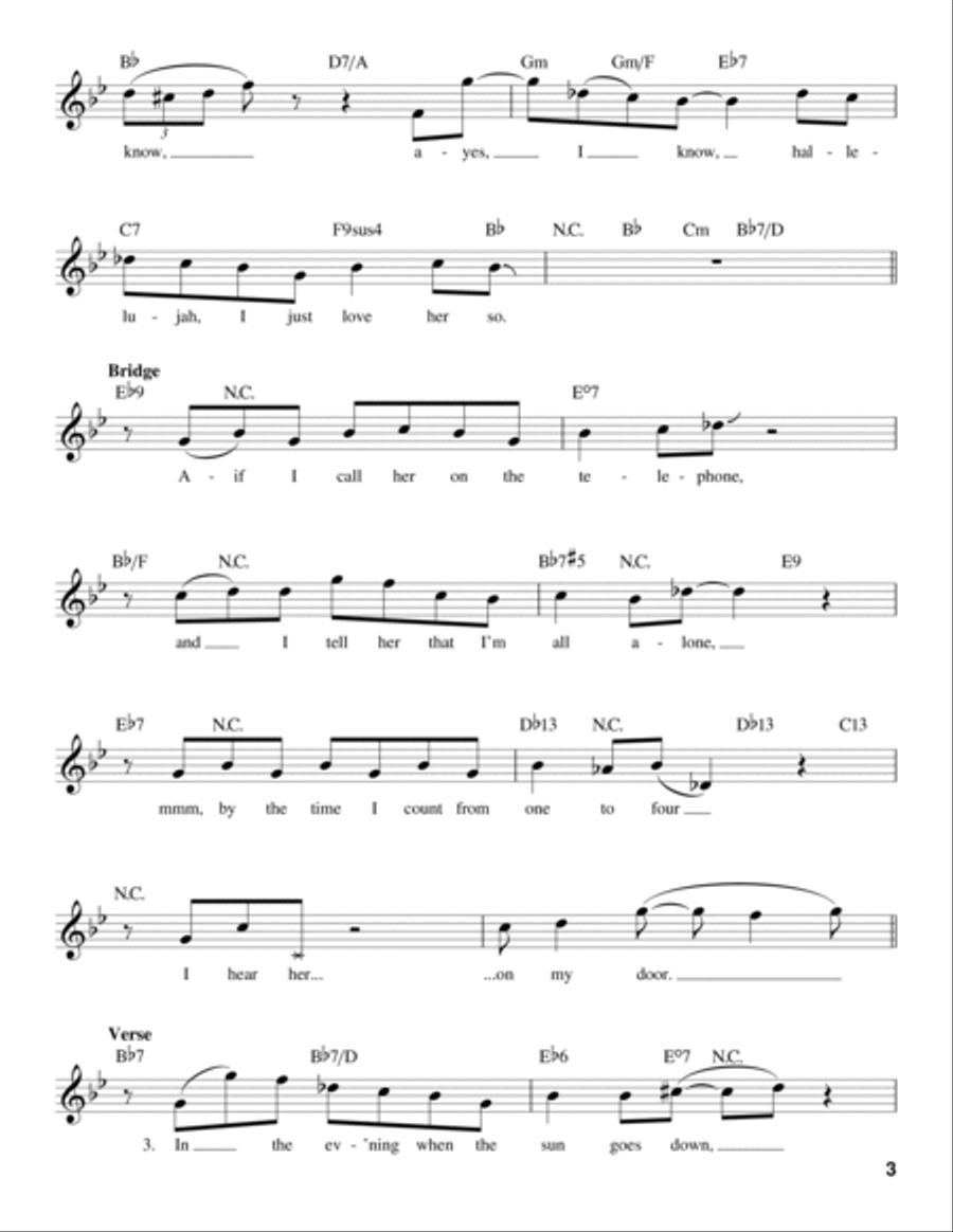Hallelujah, I Love Her So Voice scores gallery preview page 3