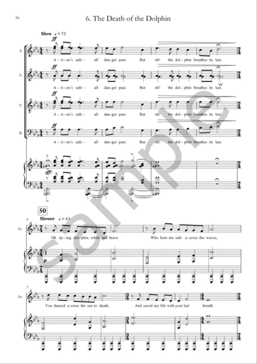 Arion and the Dolphin (Vocal Score) 4-Part scores gallery preview page 8