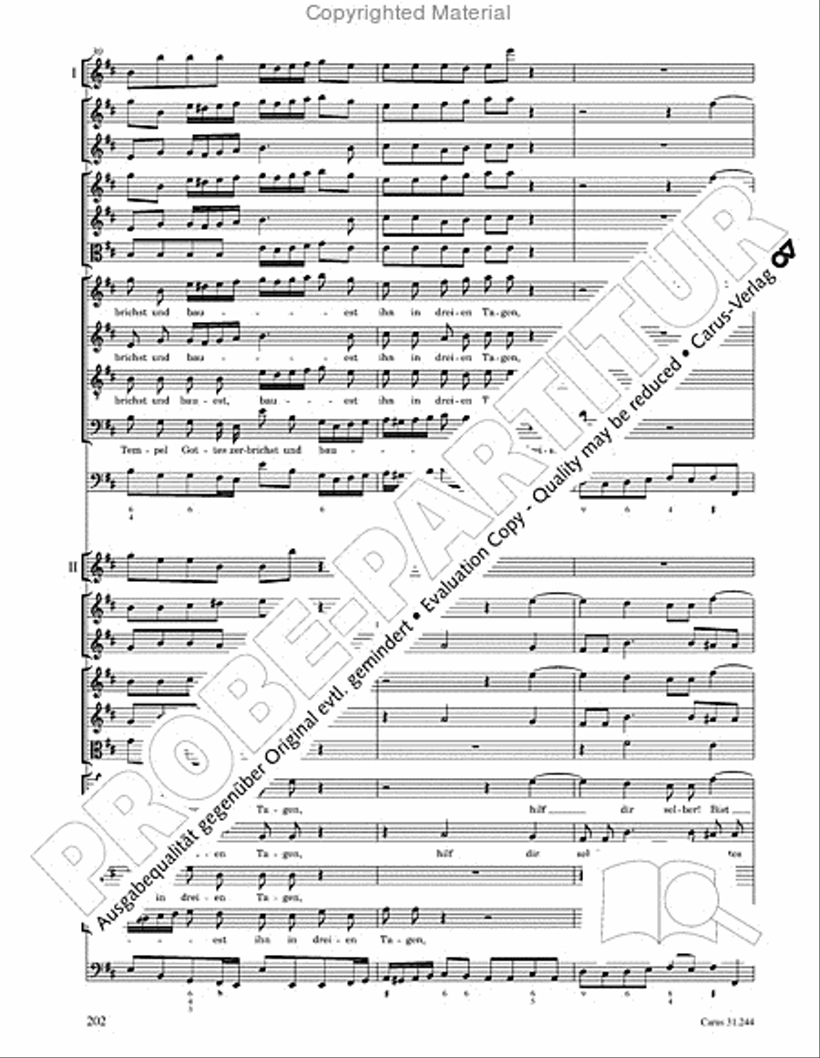 St. Matthew Passion (Matthaus-Passion) 4-Part scores gallery preview page 204