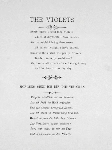 Violets (Morgens Send' Ich Dir Die Veilchen). Song