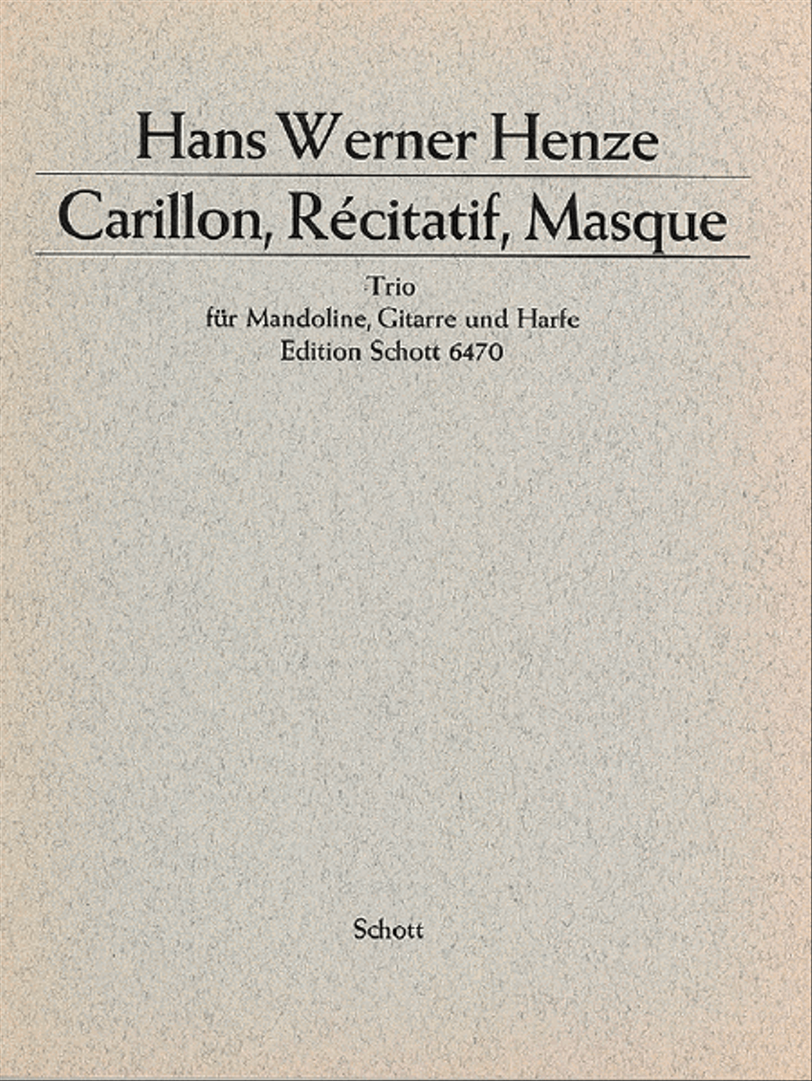 Carillon, Recitatif, Masque