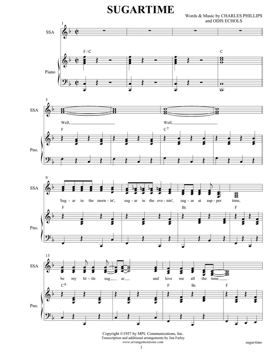 Sugartime Sugartime SSA scores gallery preview page 1