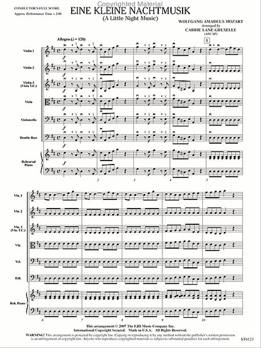 Eine Kleine Nachtmusik Eine Kleine Nachtmusik String Orchestra scores gallery preview page 2