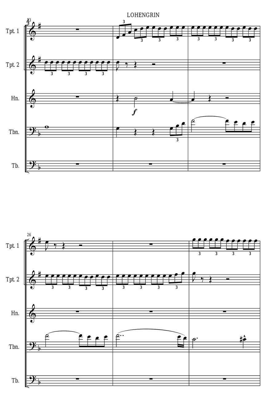 Lohengrin -prelude to act III Brass Quintet scores gallery preview page 6