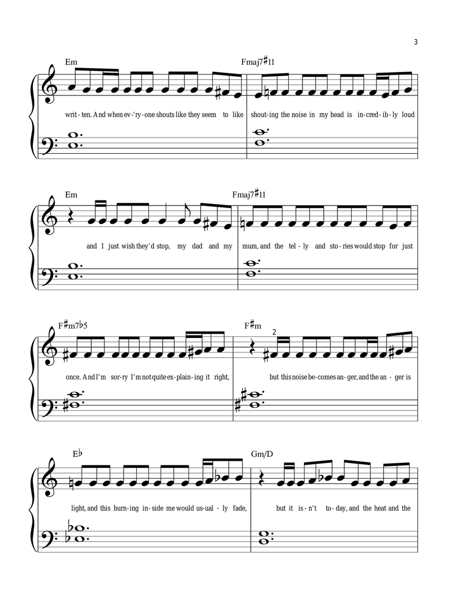 Quiet Quiet Easy Piano scores gallery preview page 3
