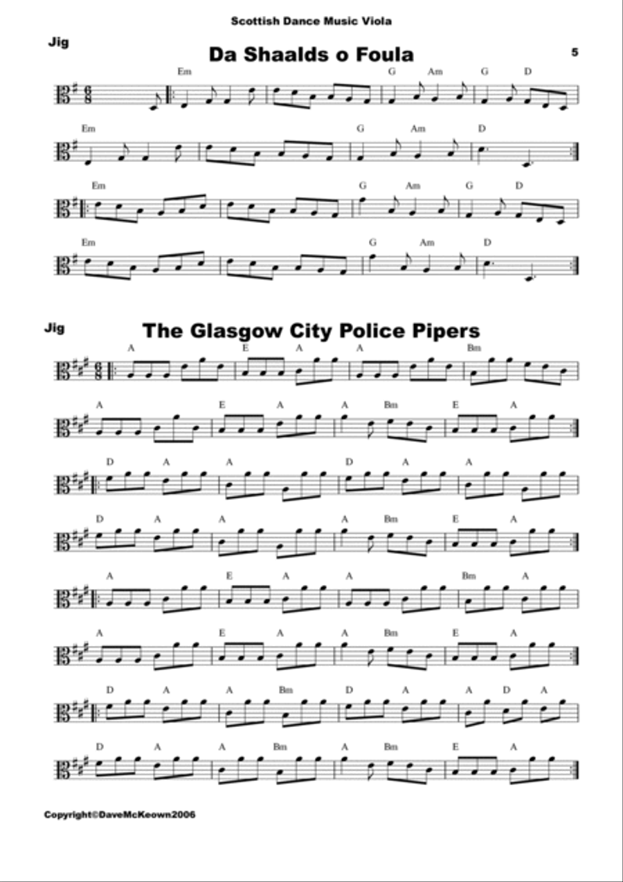 Traditional Scottish Dance Music for Viola; 40 Jigs, Marches, Strathspeys and more... Viola Solo scores gallery preview page 5