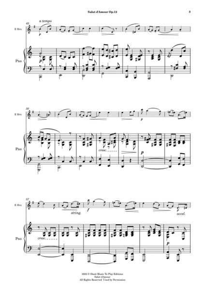 Salut d'Amour by Elgar - English Horn and Piano (Full Score and Parts) image number null