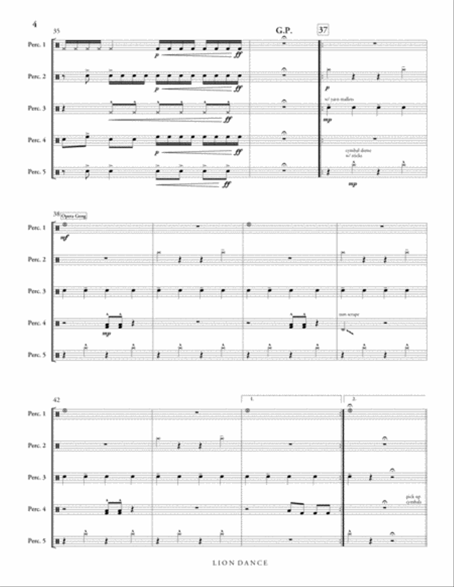 Lion Dance Percussion Ensemble scores gallery preview page 5