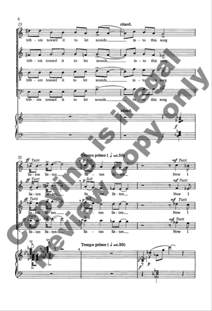 Walt Whitman Song 4-Part scores gallery preview page 17