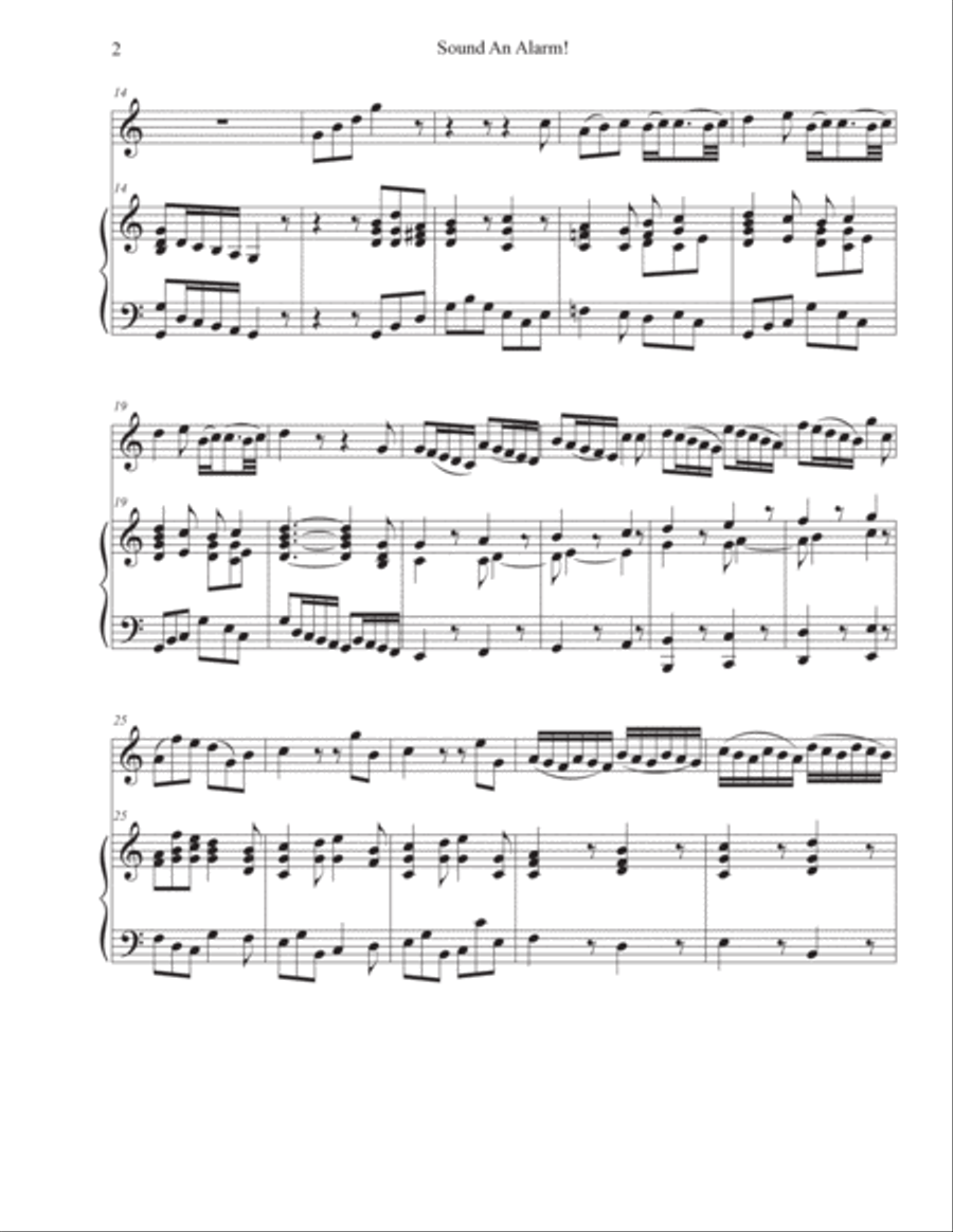 Sound An Alarm - Aria from Judas Maccabaeus - Violin & Piano in C Violin Solo scores gallery preview page 2