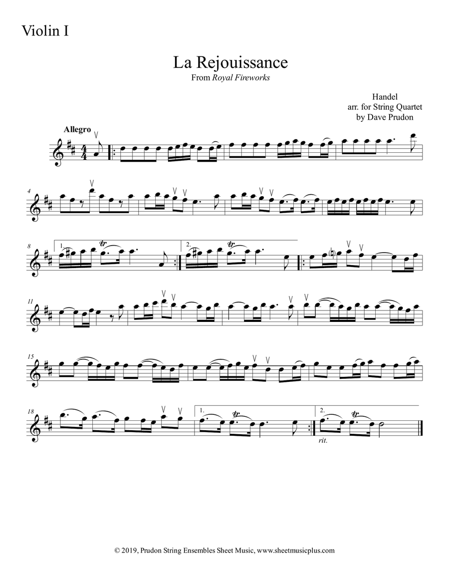 La Rejouissance for String Quartet String Quartet scores gallery preview page 3