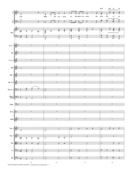Give Thanks To Him And Sing - Full Score