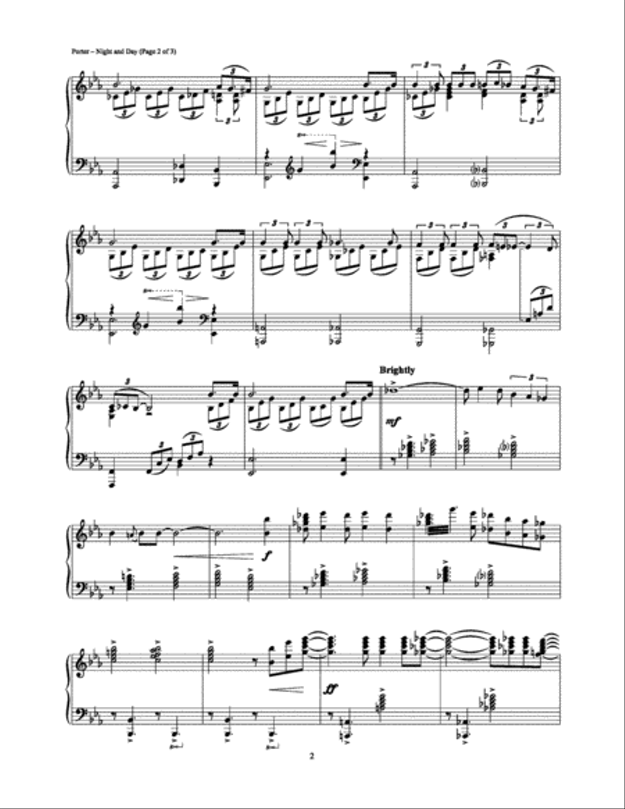 Night and Day Piano Solo scores gallery preview page 2