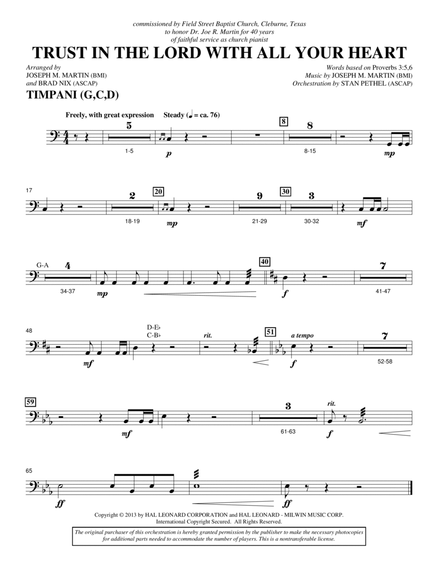 Trust In The Lord With All Your Heart - Timpani Choir scores gallery preview page 1