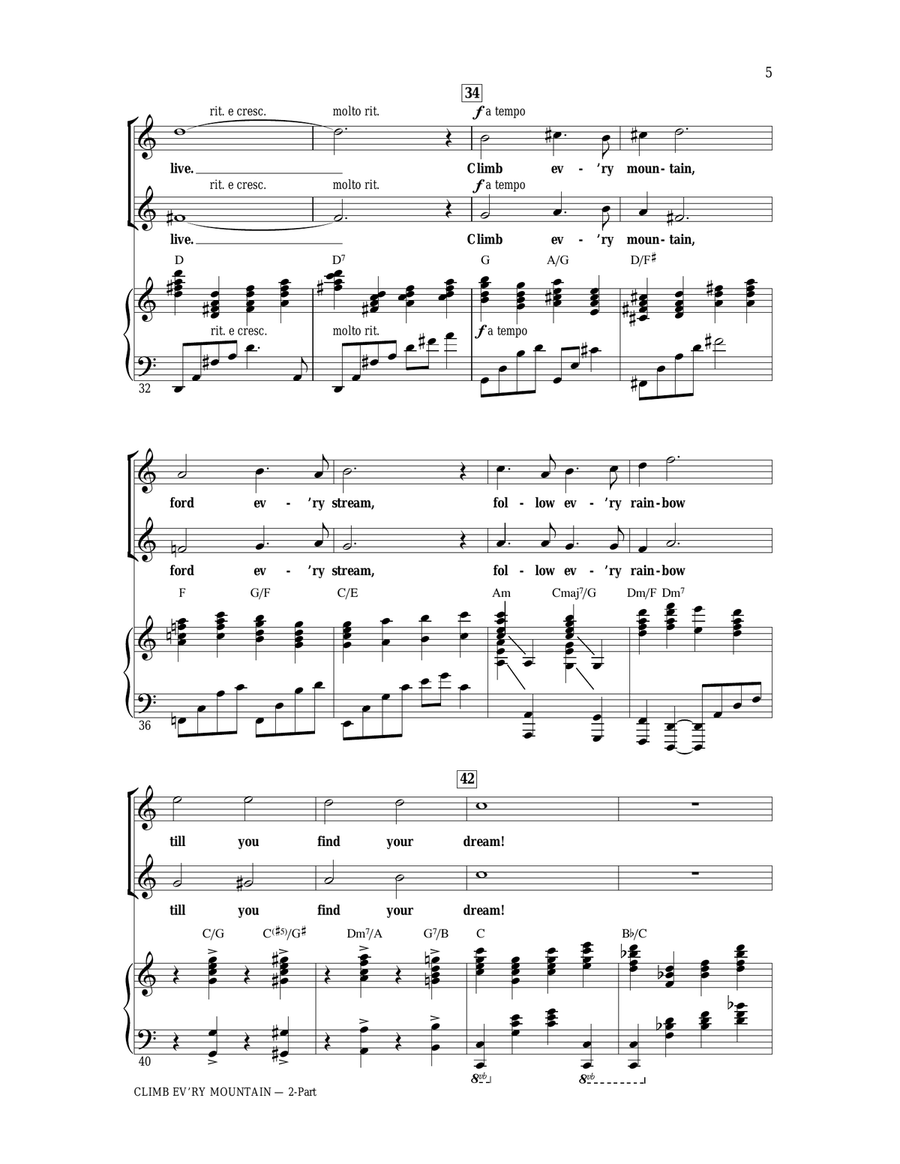 Climb Ev'ry Mountain (from The Sound Of Music) (arr. Ed Lojeski) 2-Part scores gallery preview page 4