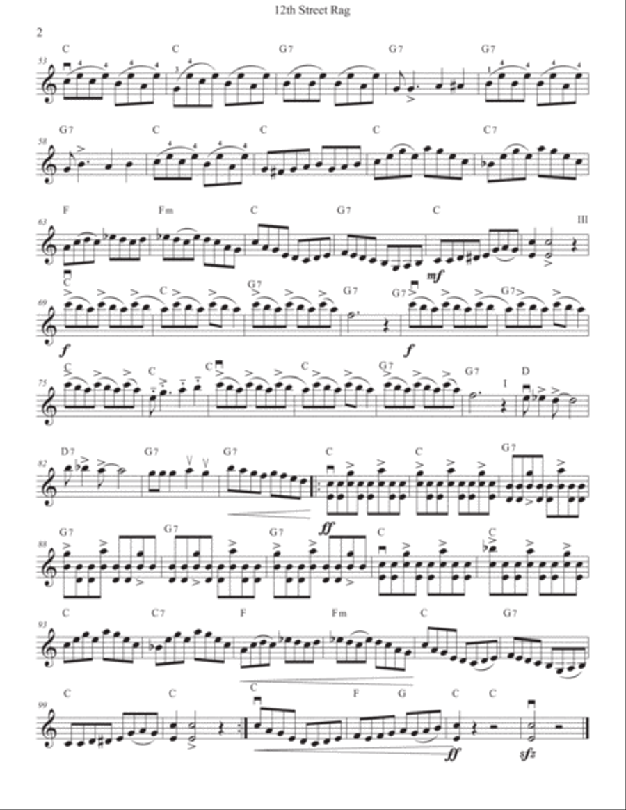 12th Street Rag Violin Solo scores gallery preview page 2