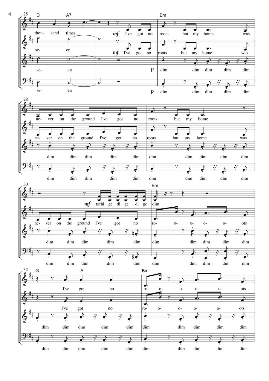 No Roots 4-Part scores gallery preview page 4