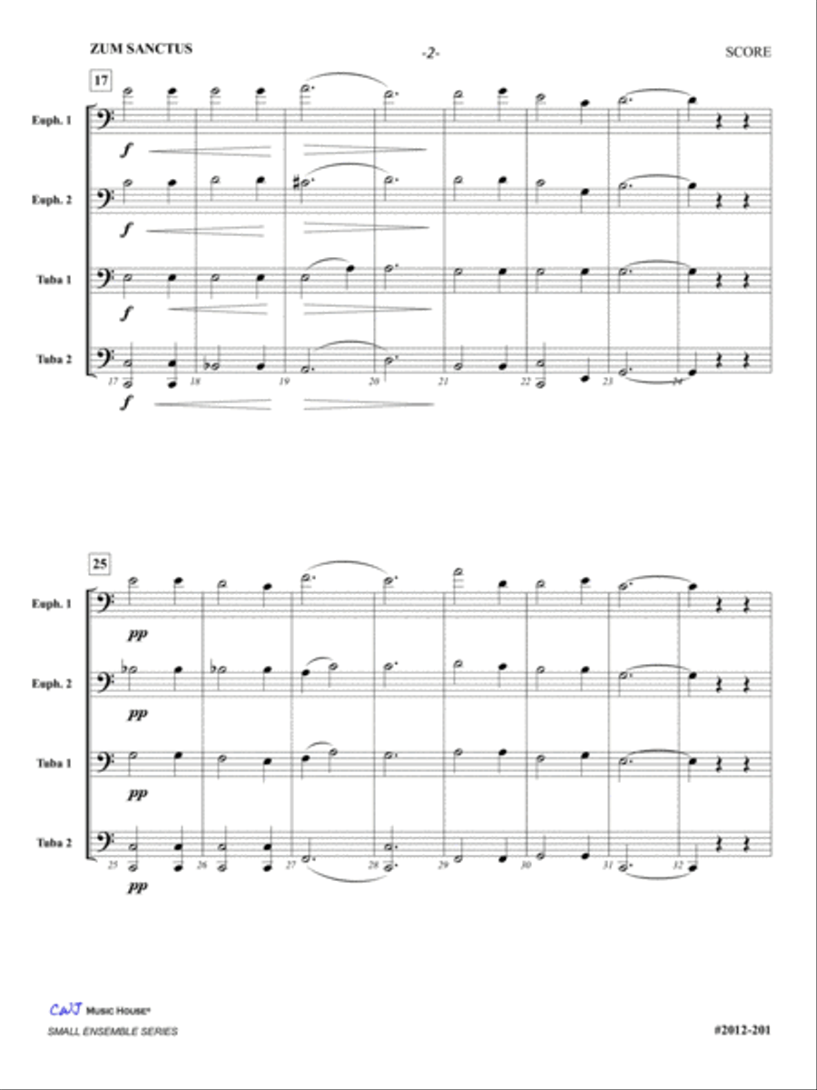 Zum Sanctus from Deutsche Masse Brass Ensemble scores gallery preview page 4