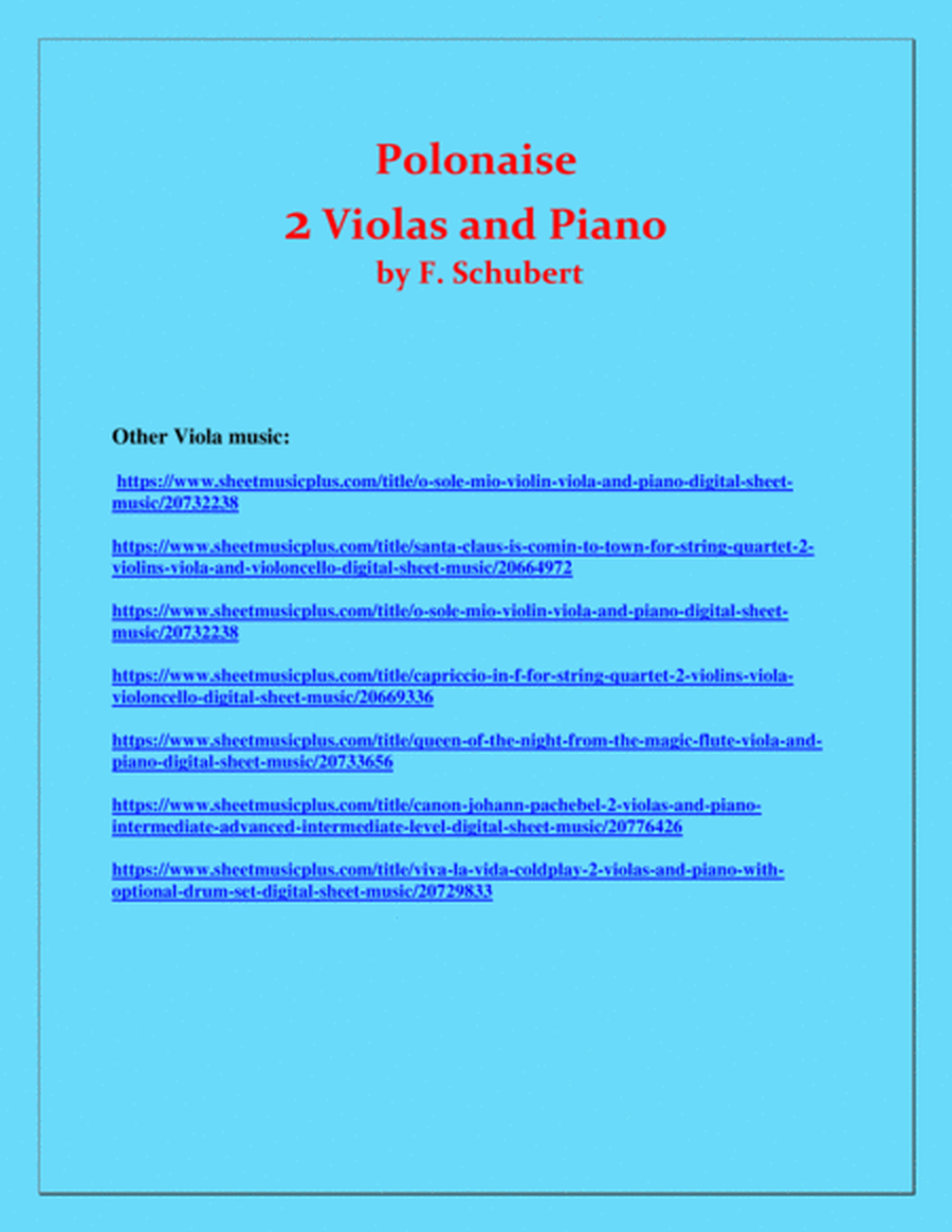 Polonaise - F. Schubert - For 2 Violas and Piano - Intermediate image number null