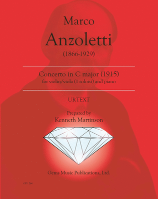 Book cover for Concerto in C major for violin/viola (1 soloist) and orchestra (1915)