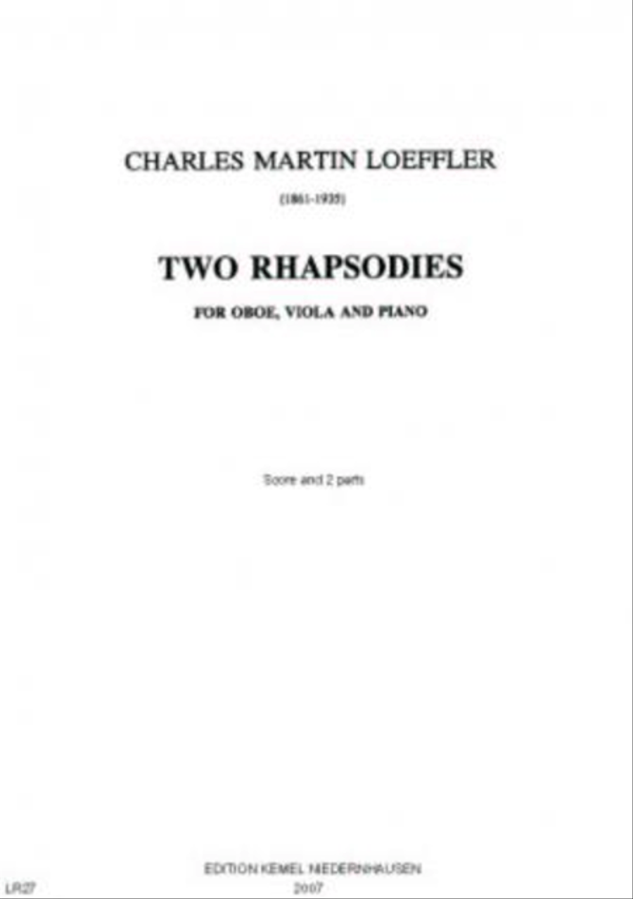 Two rhapsodies Oboe scores gallery preview page 1