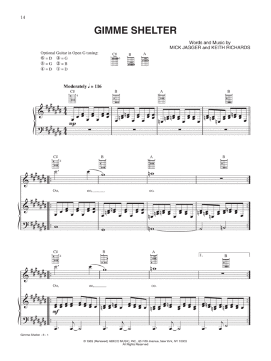 Rolling Stones -- Sheet Music Anthology Piano, Vocal, Guitar scores gallery preview page 4