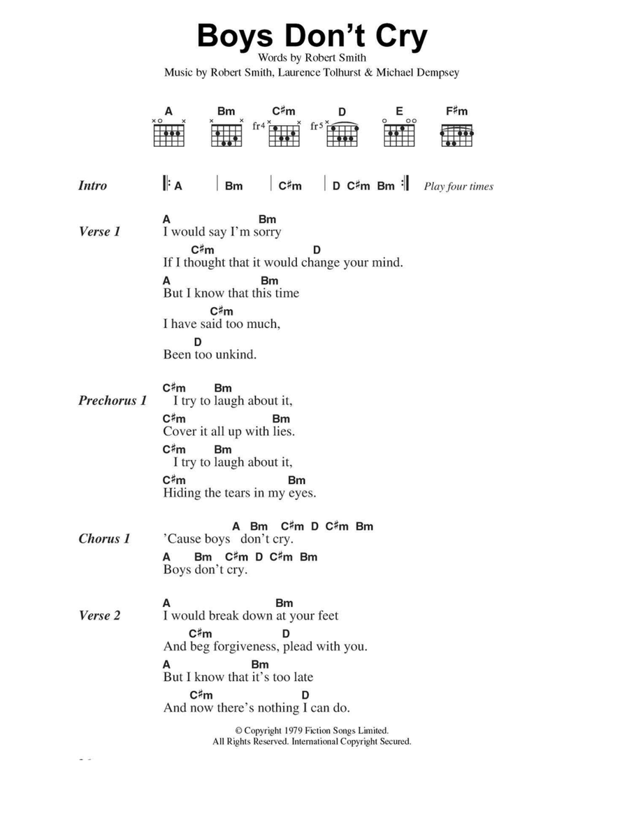Boys Don't Cry Boys Don't Cry Acoustic Guitar scores gallery preview page 1
