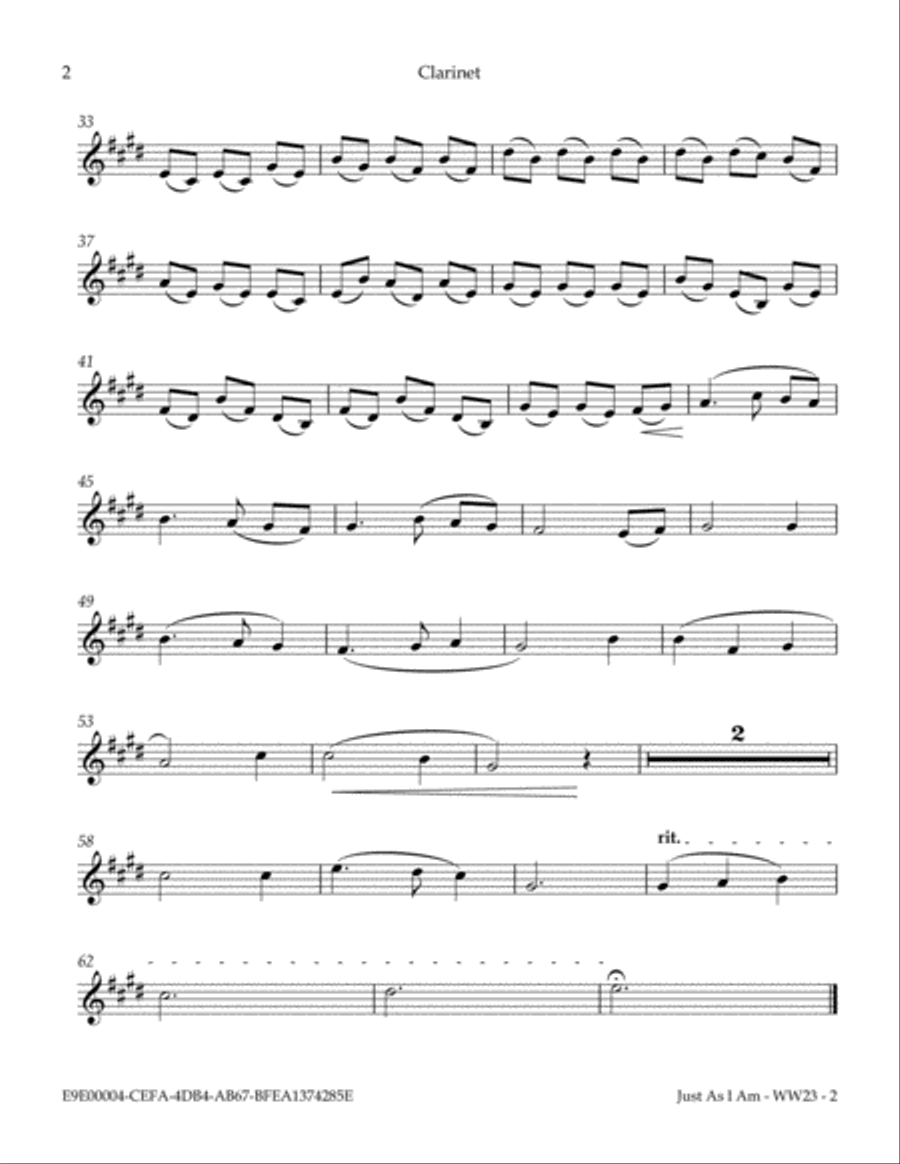Just As I Am Woodwind Quintet scores gallery preview page 3