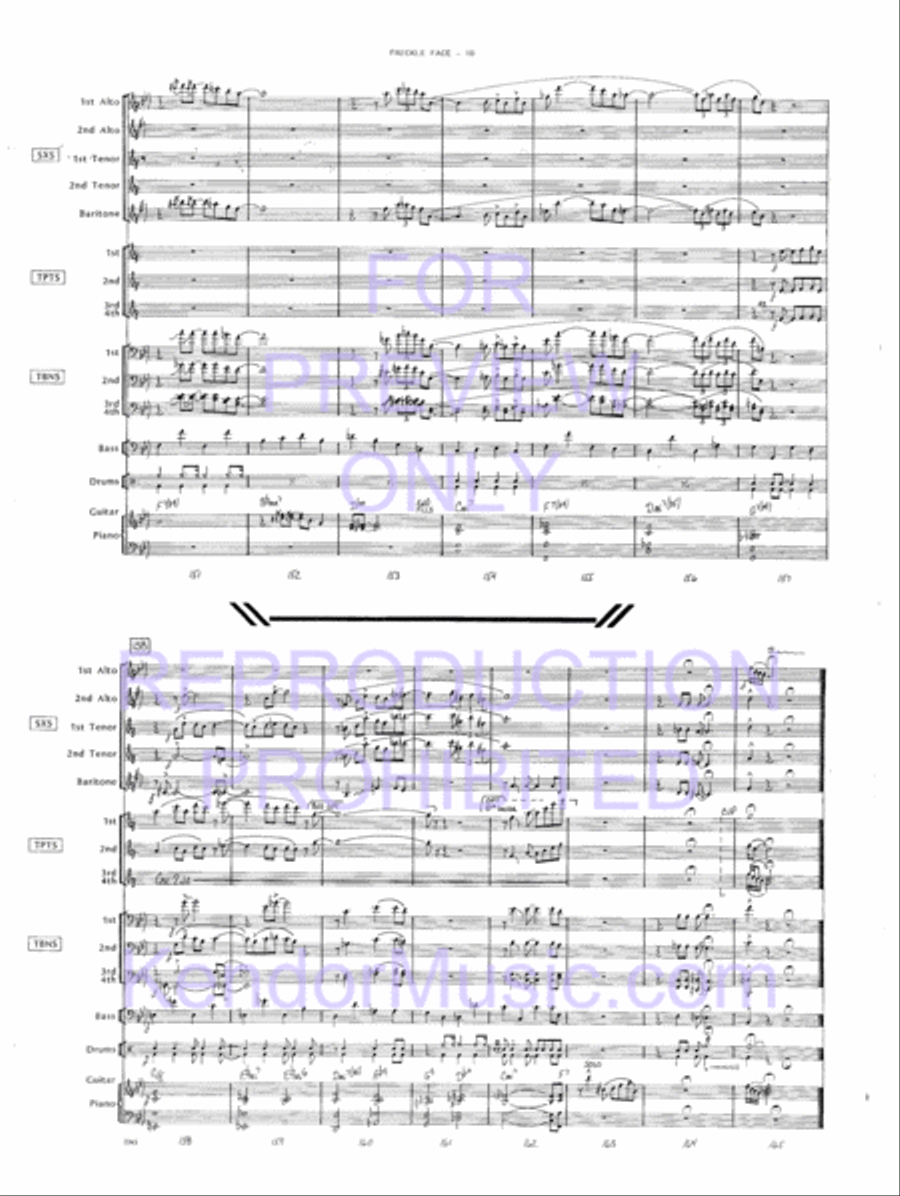 Freckle Face (Full Score) Jazz Ensemble scores gallery preview page 12