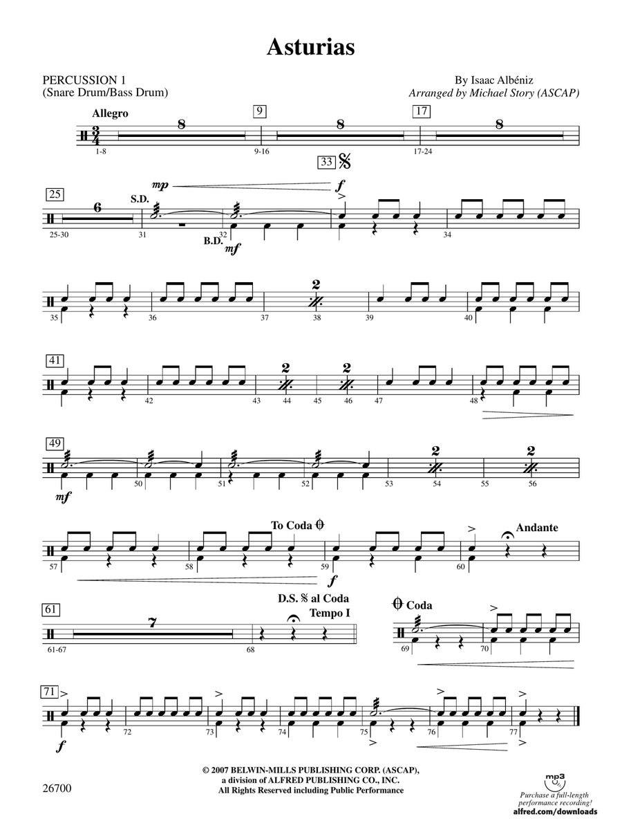 Asturias: 1st Percussion