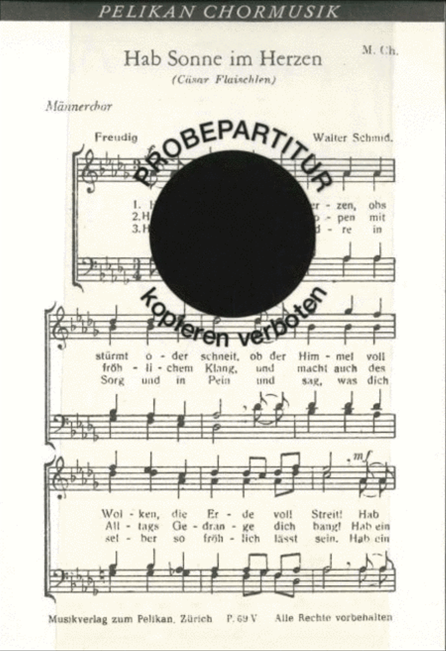 Hab Sonne im Herzen Hab Sonne im Herzen Men's Choir scores gallery preview page 1