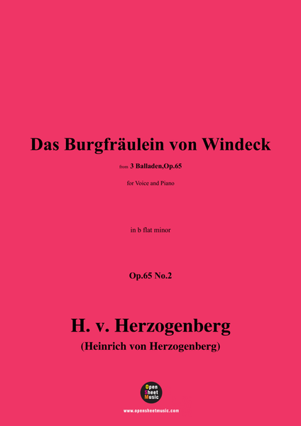 H. v. Herzogenberg-Das Burgfräulein von Windeck,in b flat minor, Op.65 No.2