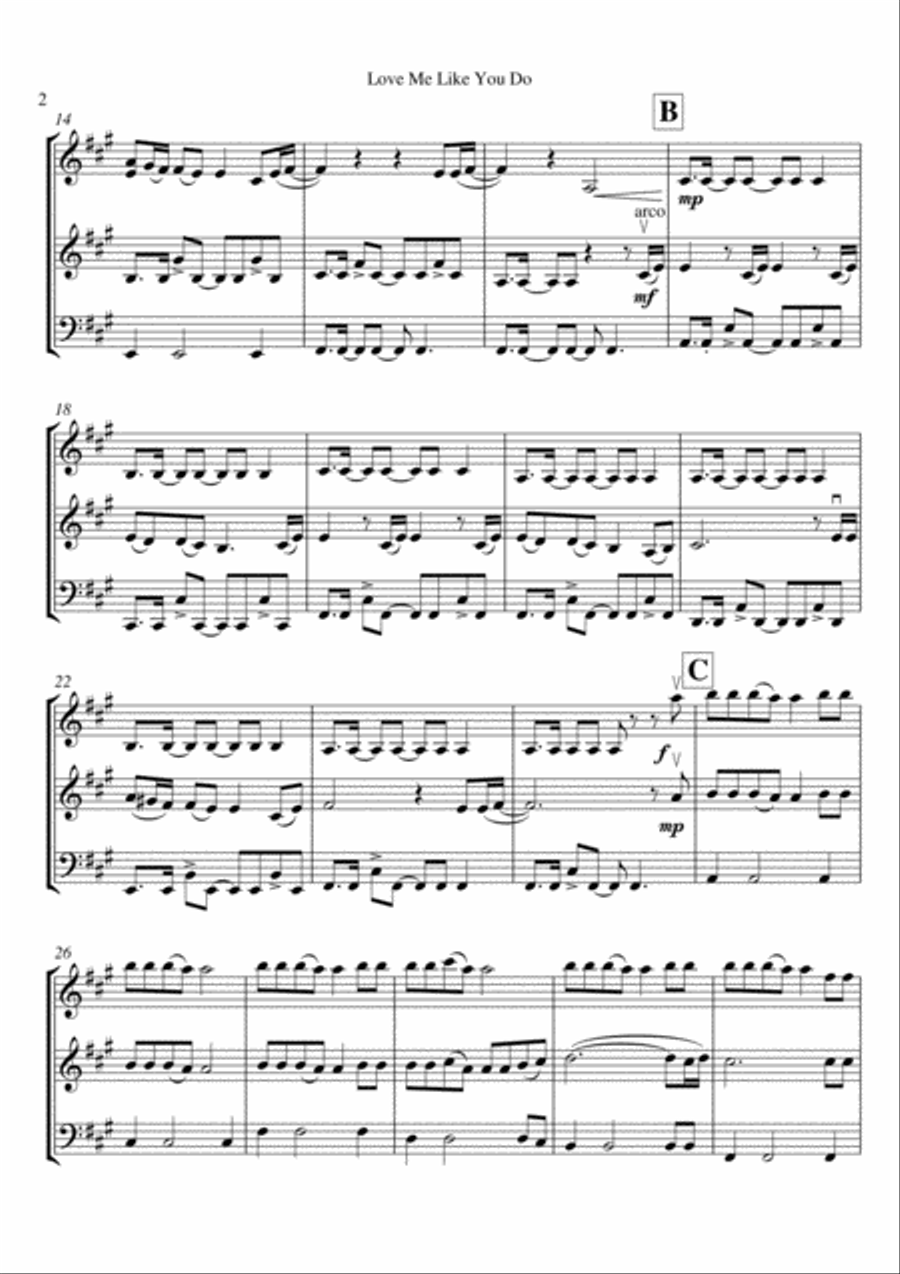 Love Me Like You Do Love Me Like You Do String Trio scores gallery preview page 3