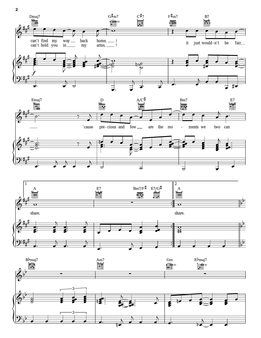 Precious And Few Piano, Vocal, Guitar scores gallery preview page 2