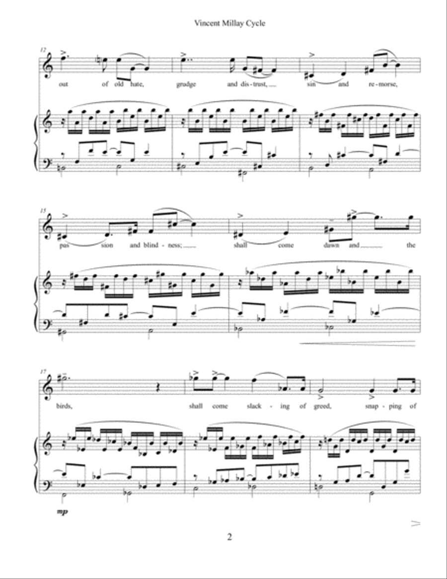 Vincent Millay Cycle (2010) for soprano and piano High Voice scores gallery preview page 5