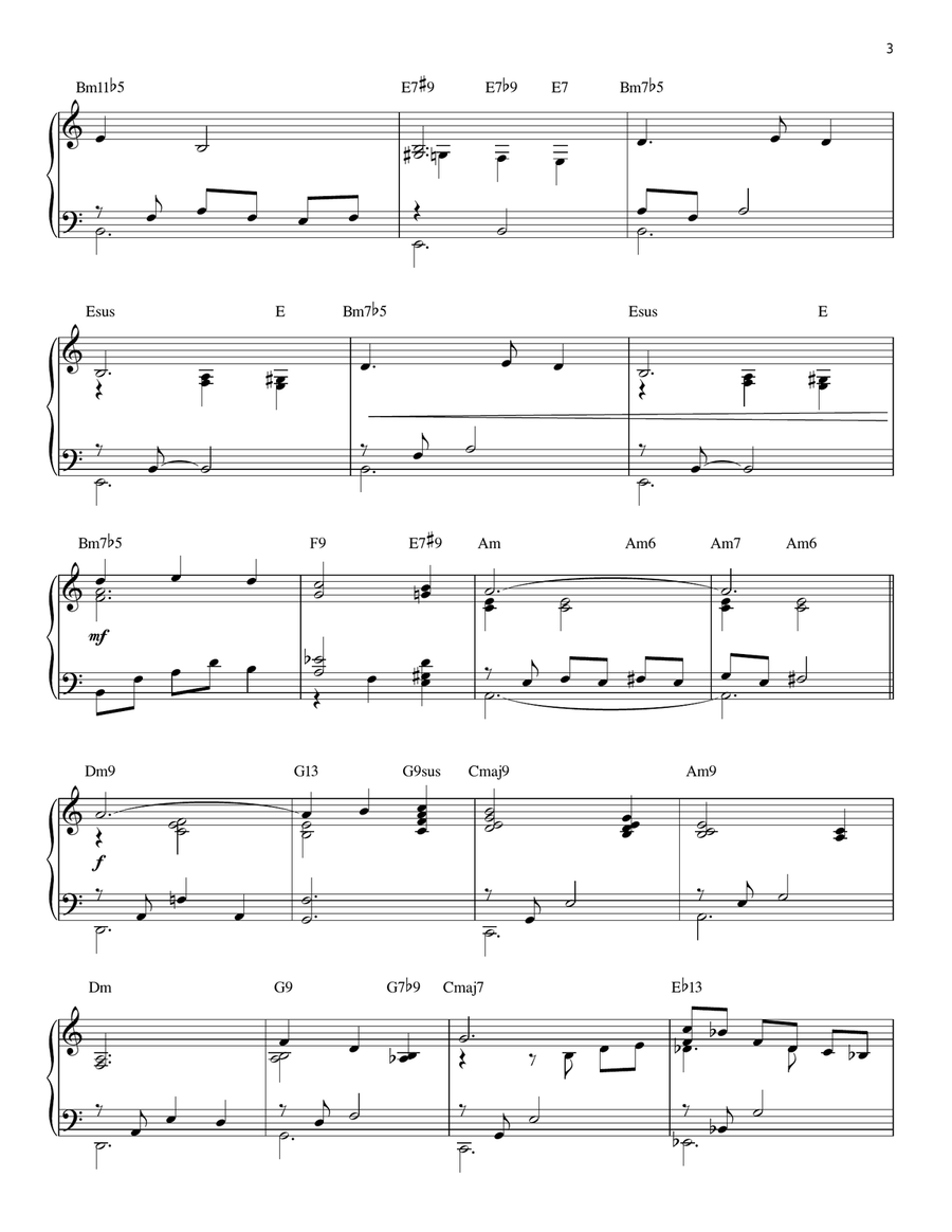 Charade [Jazz version] (arr. Brent Edstrom) Piano Solo scores gallery preview page 3
