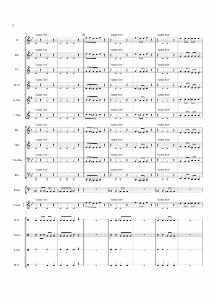 Dinosaur Stomp - Score Dinosaur Stomp - Score Concert Band scores gallery preview page 4