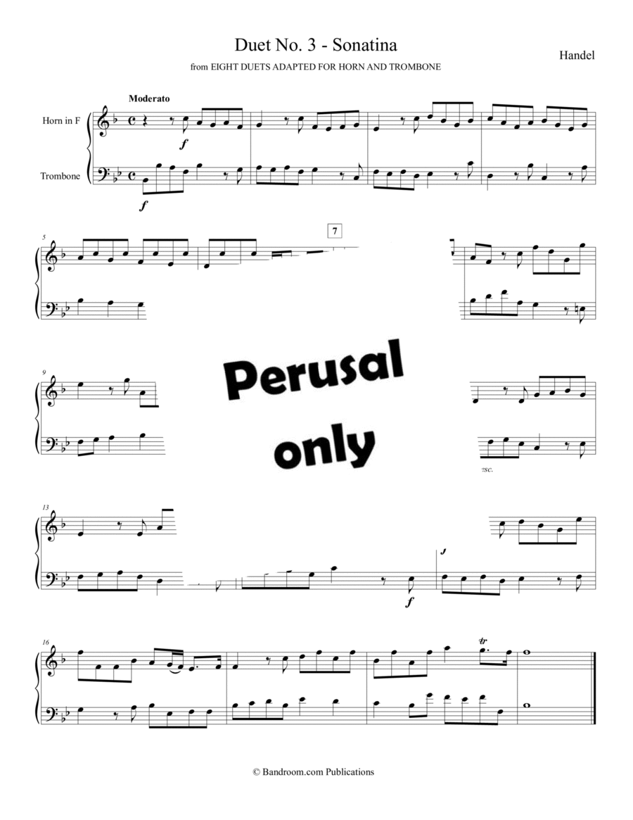 “Duet No. 3 - Sonatina” from EIGHT DUETS ADAPTED FOR HORN AND TROMBONE image number null