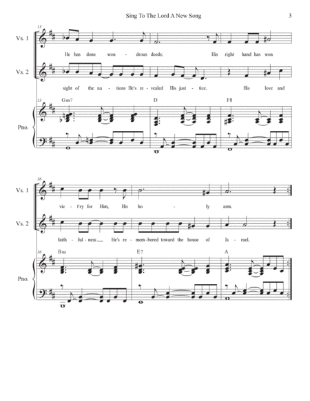 Sing To The Lord A New Song (Psalm 98) (Duet for Tenor and Bass solo) image number null