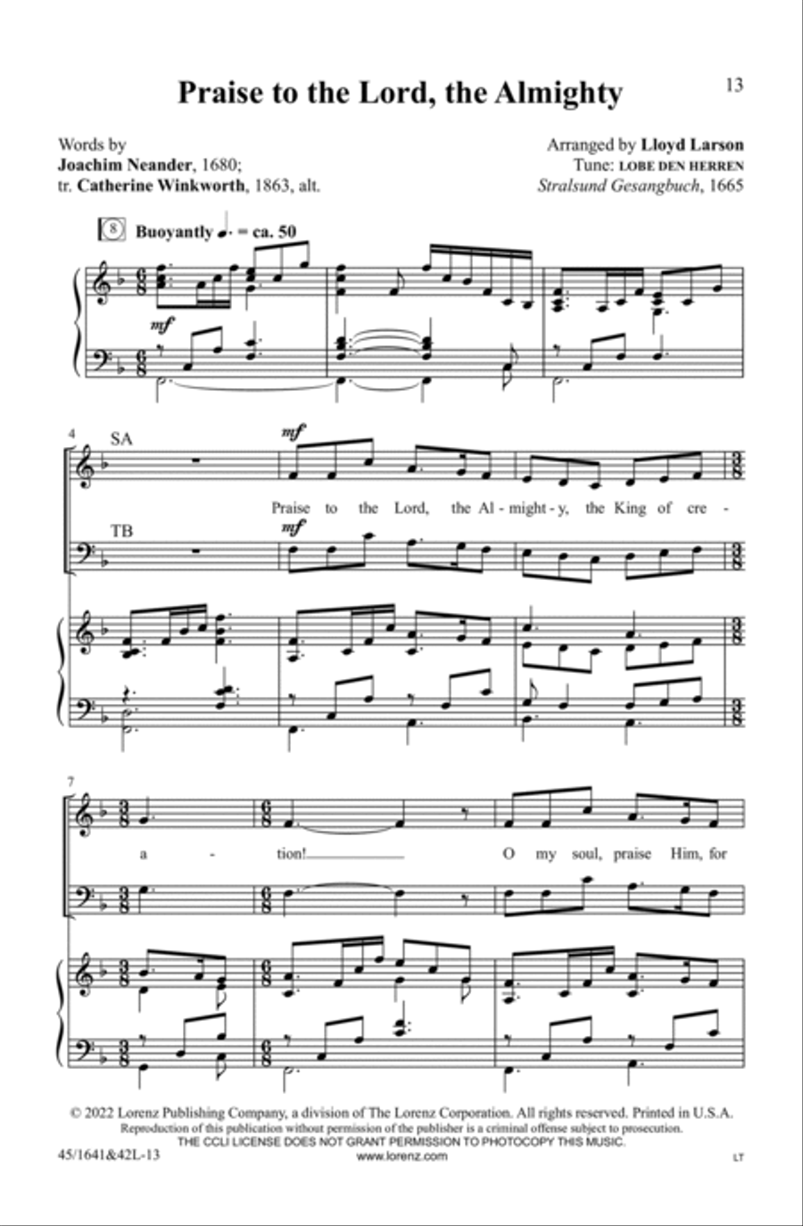 A Festival of Hymns SATB (Digital Download) 4-Part scores gallery preview page 13