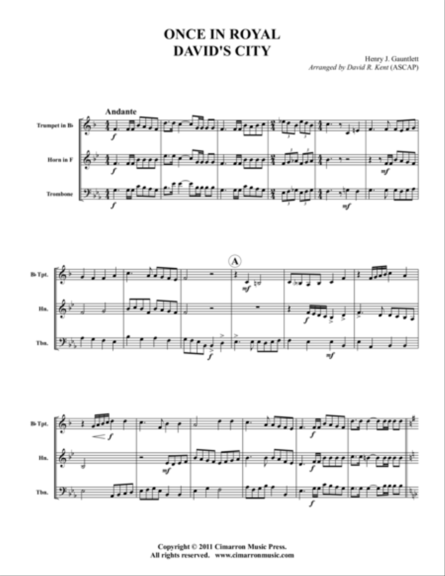 Once in Royal Davi's City Brass Trio scores gallery preview page 1