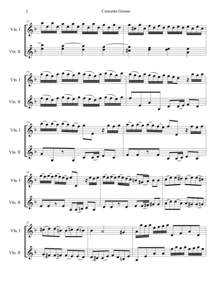 Antonio Vivaldi - Concerto Grosso in d minor RV 565 3rd mvt. arr. for violin duo (score and parts)