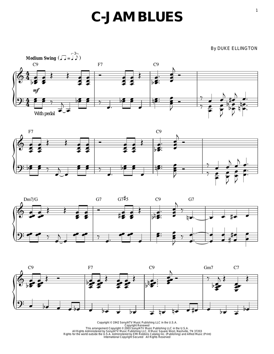 C-Jam Blues C-Jam Blues Piano Solo scores gallery preview page 1